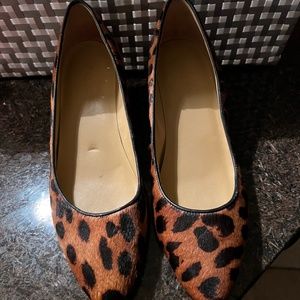 Leopard Calf Hair Wedges, Talbots, Size 9